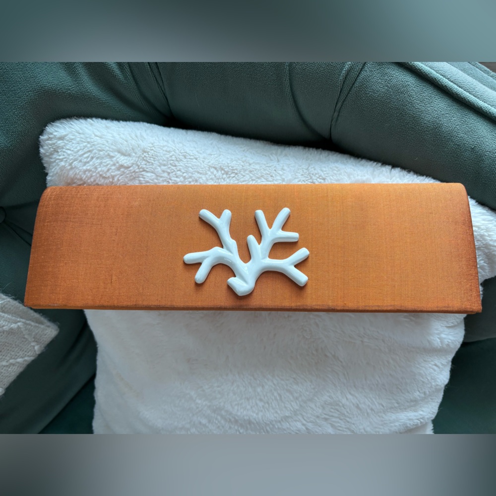 Elegant Orange Clutch with White Accent